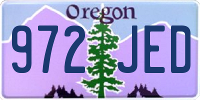 OR license plate 972JED