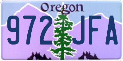 OR license plate 972JFA