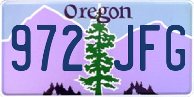 OR license plate 972JFG