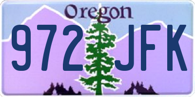 OR license plate 972JFK