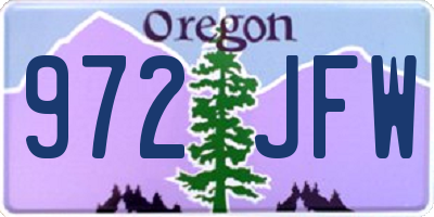 OR license plate 972JFW