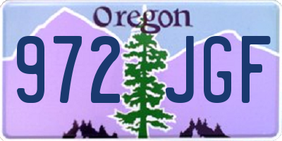 OR license plate 972JGF