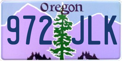 OR license plate 972JLK