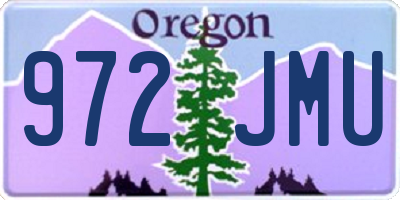 OR license plate 972JMU