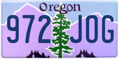 OR license plate 972JOG