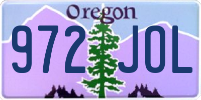 OR license plate 972JOL