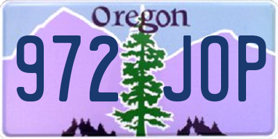OR license plate 972JOP