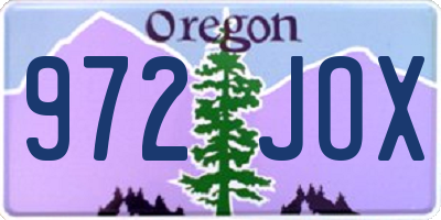 OR license plate 972JOX