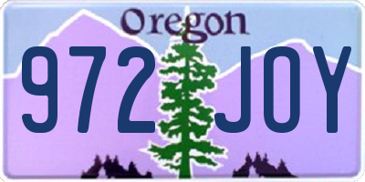 OR license plate 972JOY