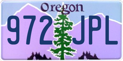 OR license plate 972JPL