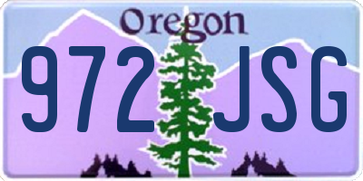 OR license plate 972JSG