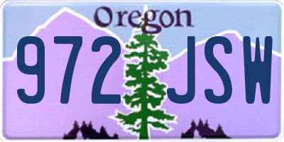 OR license plate 972JSW