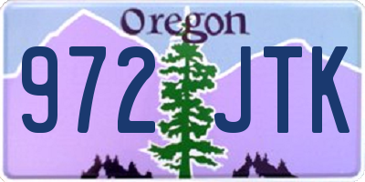 OR license plate 972JTK