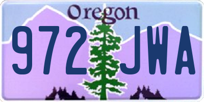 OR license plate 972JWA