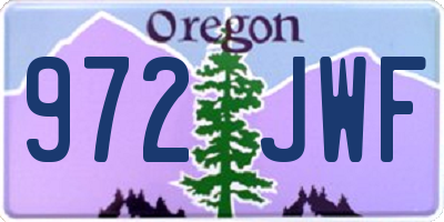 OR license plate 972JWF