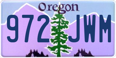 OR license plate 972JWM