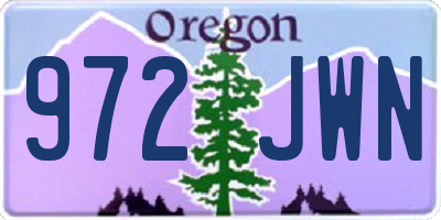OR license plate 972JWN