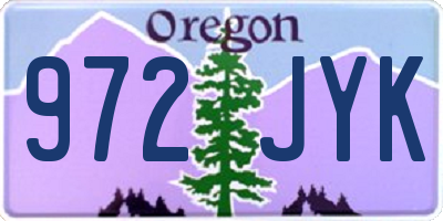 OR license plate 972JYK