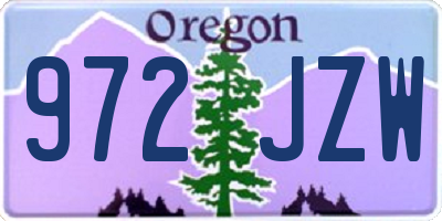 OR license plate 972JZW