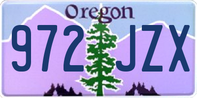 OR license plate 972JZX