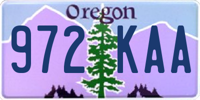 OR license plate 972KAA