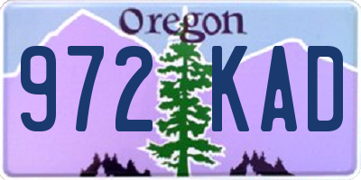 OR license plate 972KAD