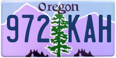 OR license plate 972KAH
