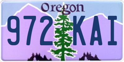OR license plate 972KAI