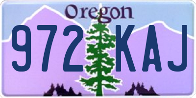 OR license plate 972KAJ