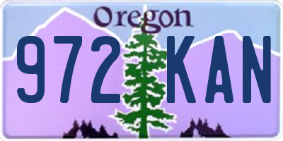 OR license plate 972KAN