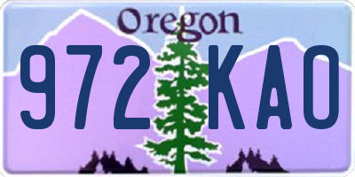 OR license plate 972KAO