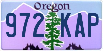 OR license plate 972KAP