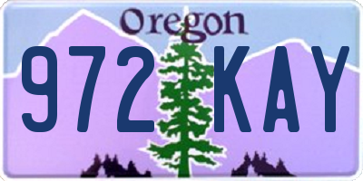 OR license plate 972KAY