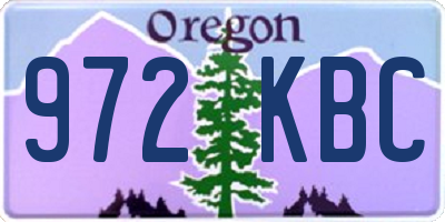 OR license plate 972KBC