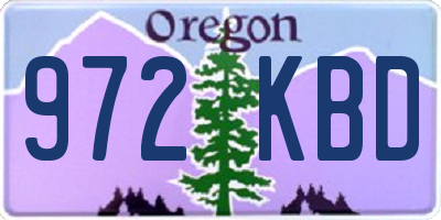 OR license plate 972KBD