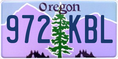 OR license plate 972KBL