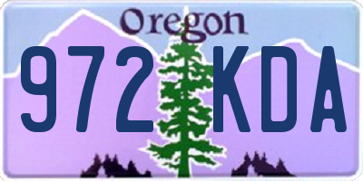 OR license plate 972KDA