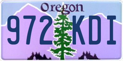 OR license plate 972KDI