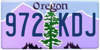 OR license plate 972KDJ