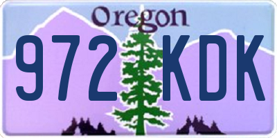 OR license plate 972KDK
