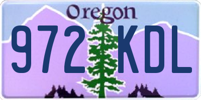 OR license plate 972KDL
