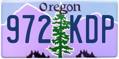 OR license plate 972KDP