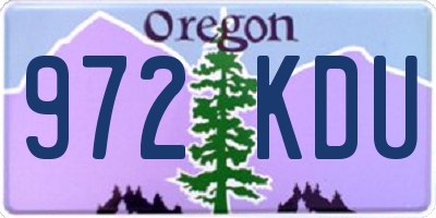 OR license plate 972KDU