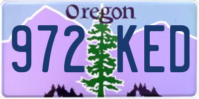 OR license plate 972KED