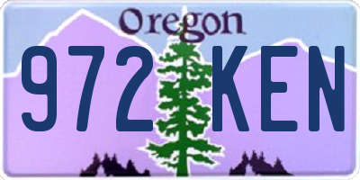 OR license plate 972KEN