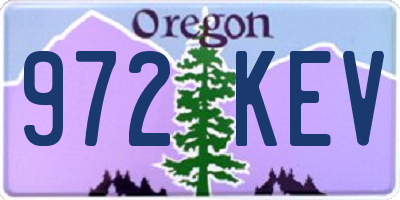 OR license plate 972KEV