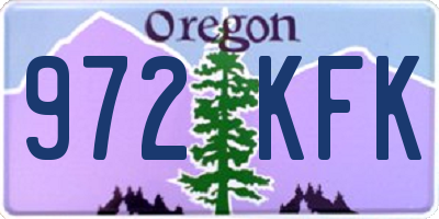 OR license plate 972KFK