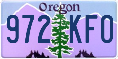 OR license plate 972KFO