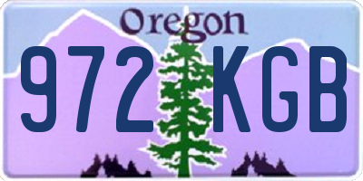 OR license plate 972KGB