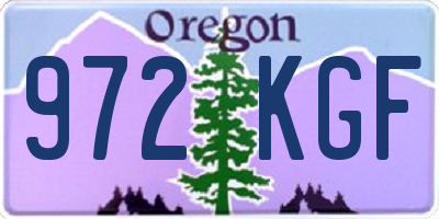 OR license plate 972KGF
